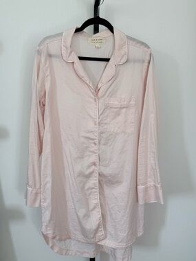 cloth & stone Blush Pink Relaxed Button-Up pajama dress
